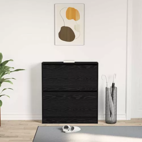 Cipőszekrény tárolóval Musta tammi 80 x 21 x 87.5 cm Faanyag