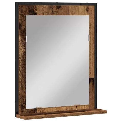 Fürdőszobai tükör polcokkal Régi fa 50 x 12 x 60 cm Faanyag
