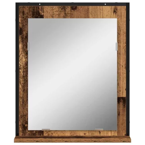Fürdőszobai tükör polcokkal Régi fa 50 x 12 x 60 cm Faanyag