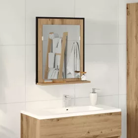   Fürdőszobai tükör kézműves tölgy 50 x 12 x 60 cm Faanyag