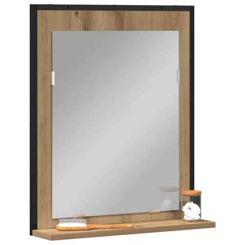 Fürdőszobai tükör kézműves tölgy 50 x 12 x 60 cm Faanyag