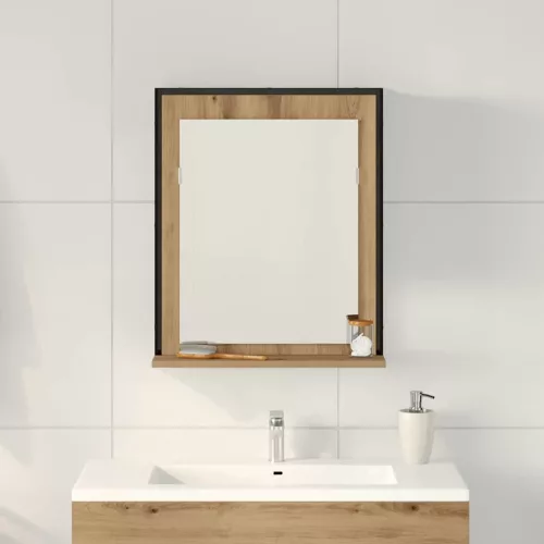Fürdőszobai tükör kézműves tölgy 50 x 12 x 60 cm Faanyag