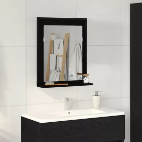   Fürdőszobai tükör polcokkal Musta tammi 50 x 12 x 60 cm Faanyag