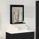 Fürdőszobai tükör polcokkal Musta tammi 50 x 12 x 60 cm Faanyag