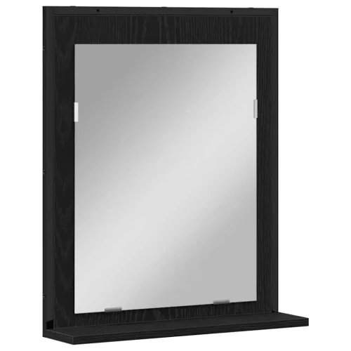 Fürdőszobai tükör polcokkal Musta tammi 50 x 12 x 60 cm Faanyag