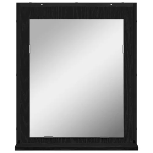 Fürdőszobai tükör polcokkal Musta tammi 50 x 12 x 60 cm Faanyag