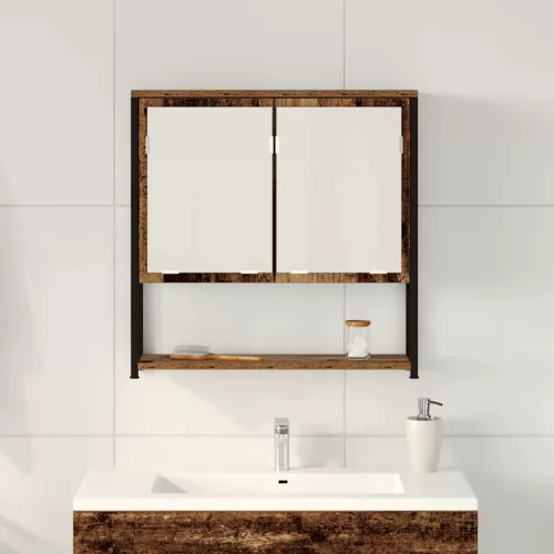 Fürdőszobai tükrös szekrény Régi fa 60 x 16 x 60 cm Faanyag