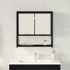 Fürdőszobai tükrös szekrény Musta tammi 60 x 16 x 60 cm Faanyag