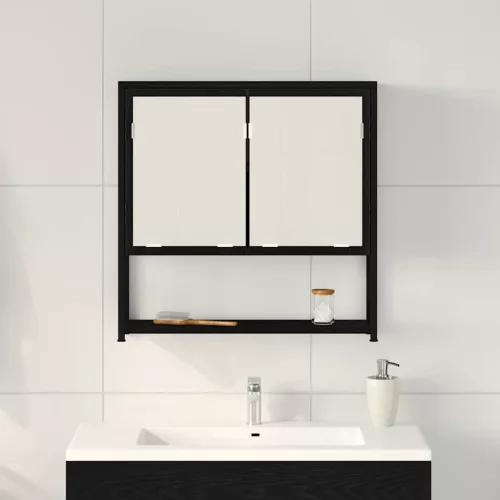 Fürdőszobai tükrös szekrény Musta tammi 60 x 16 x 60 cm Faanyag