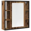 Antik fa szerelt fa fürdőszobai tükör 60 x 16 x 60 cm