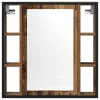 Antik fa szerelt fa fürdőszobai tükör 60 x 16 x 60 cm