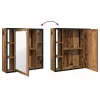 Antik fa szerelt fa fürdőszobai tükör 60 x 16 x 60 cm