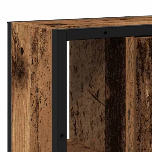 Antik fa szerelt fa fürdőszobai tükör 60 x 16 x 60 cm
