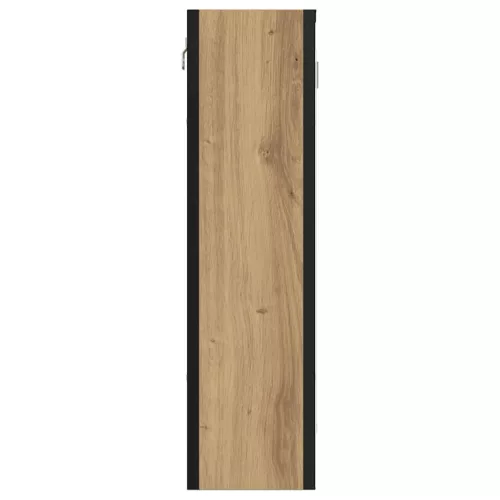 Kézműves tölgy szerelt fa tükrös fürdőszobaszekrény 60x16x60 cm