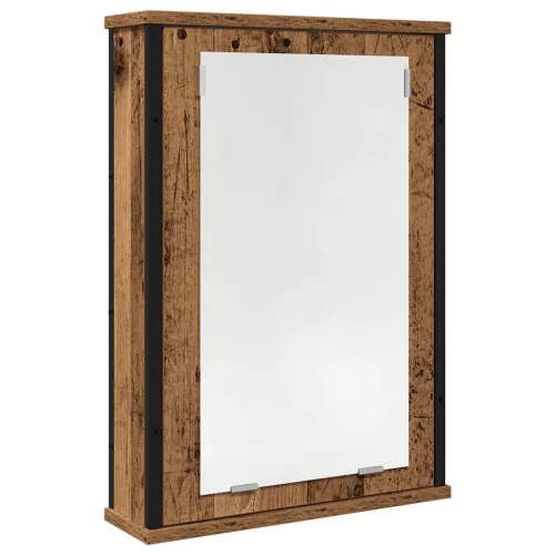 Antik fa szerelt fa fürdőszobai tükör 42 x 12 x 60 cm