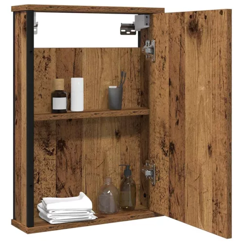Antik fa szerelt fa fürdőszobai tükör 42 x 12 x 60 cm