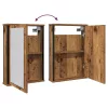 Antik fa szerelt fa fürdőszobai tükör 42 x 12 x 60 cm
