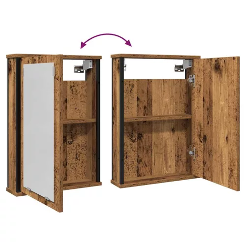Antik fa szerelt fa fürdőszobai tükör 42 x 12 x 60 cm