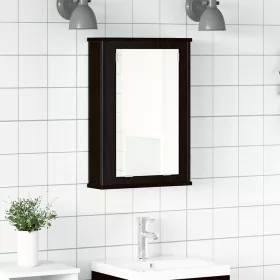   Fekete tölgy szerelt fa fürdőszobai tükör 42 x 12 x 60 cm