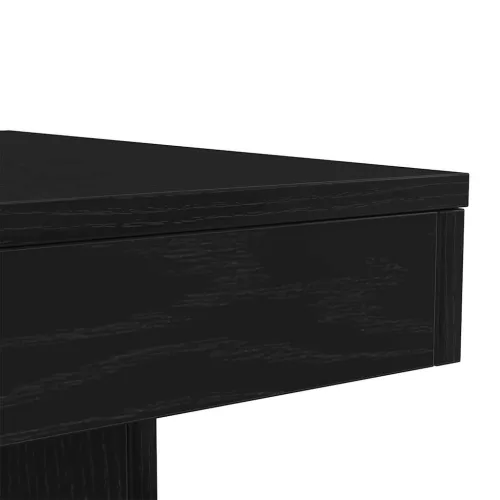 Fekete tölgyszínű dohányzóasztal LED-lámpákkal 50 x 50 x 40 cm