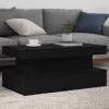 Fekete tölgy dohányzóasztal LED-lámpákkal 90x50x40 cm