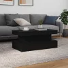 Fekete tölgy dohányzóasztal LED-lámpákkal 90x50x40 cm