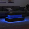 Fekete tölgy dohányzóasztal LED-lámpákkal 90x50x40 cm