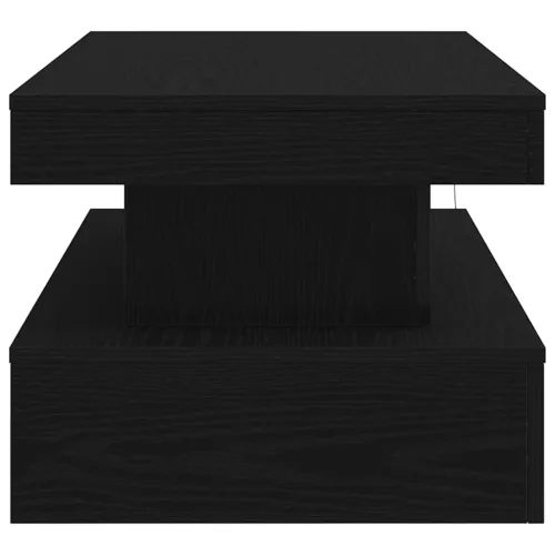 Fekete tölgy dohányzóasztal LED-lámpákkal 90x50x40 cm