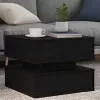 Fekete tölgyszínű dohányzóasztal LED-lámpákkal 50 x 50 x 40 cm
