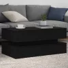 Fekete tölgy dohányzóasztal LED-lámpákkal 90x50x40 cm