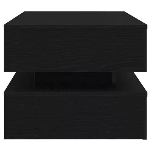 Fekete tölgy dohányzóasztal LED-lámpákkal 90x50x40 cm