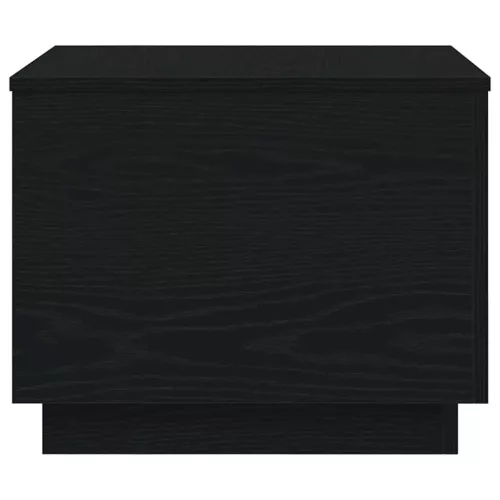Fekete tölgyszínű dohányzóasztal LED-lámpákkal 50 x 50 x 40 cm