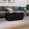 Fekete tölgy dohányzóasztal LED-lámpákkal 90x50x40 cm