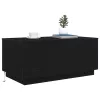 Fekete tölgy dohányzóasztal LED-lámpákkal 90x50x40 cm