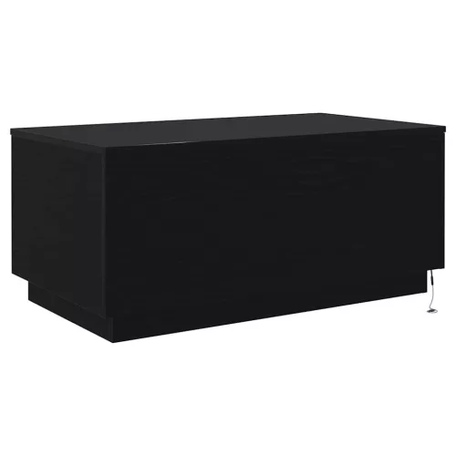 Fekete tölgy dohányzóasztal LED-lámpákkal 90x50x40 cm