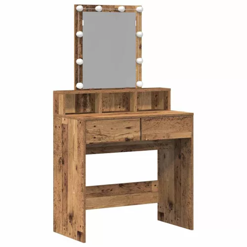Sminktükör fiókkal polcokkal Öreg fa 80 x 41 x 144,5 cm Faanyag