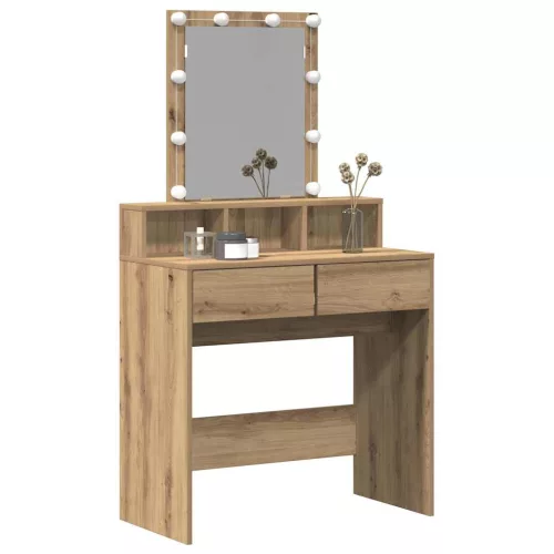 Sminktükör fiókkal polcokkal Öreg fa 80 x 41 x 144,5 cm Faanyag