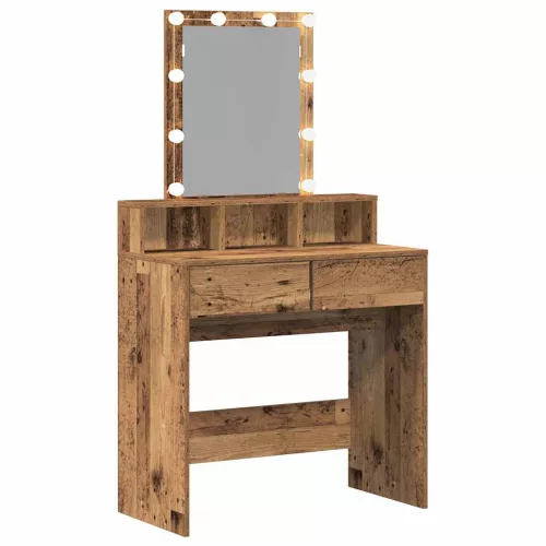 Sminktükör fiókkal polcokkal Öreg fa 80 x 41 x 144,5 cm Faanyag