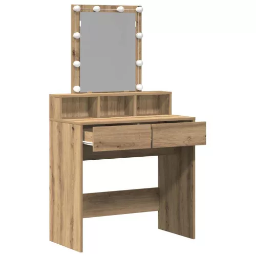 Sminktükör fiókkal polcokkal Öreg fa 80 x 41 x 144,5 cm Faanyag