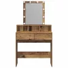 Sminktükör fiókkal polcokkal Öreg fa 80 x 41 x 144,5 cm Faanyag