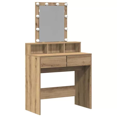 Sminktükör fiókkal kézműves tölgy 80 x 41 x 144,5 cm Faanyag
