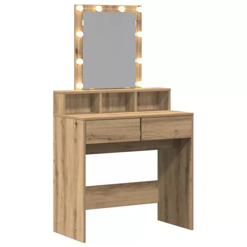 Sminktükör fiókkal kézműves tölgy 80 x 41 x 144,5 cm Faanyag