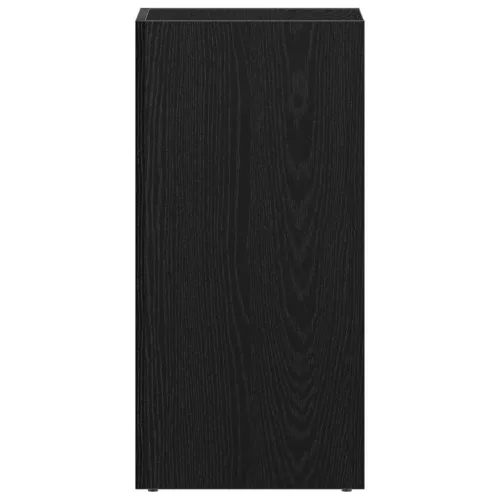 Fekete tölgy szerelt fa LP tárolódoboz 71x34x36 cm