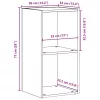 Fekete tölgy szerelt fa LP tárolódoboz 71x34x36 cm