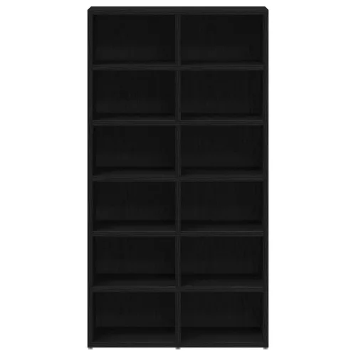 Fekete tölgy színű szerelt fa cipőtartó 54 x 34 x 100,5 cm