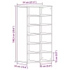 Fekete tölgy színű szerelt fa cipőtartó 54 x 34 x 100,5 cm