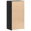 Fekete tölgy színű szerelt fa komód 6 fiókkal 50 x 34 x 96 cm