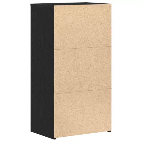 Fekete tölgy színű szerelt fa komód 6 fiókkal 50 x 34 x 96 cm