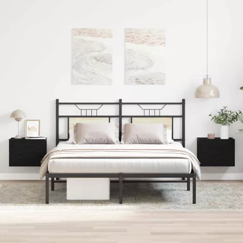 Éjjeliszekrény 2 pcs Musta tammi 40 x 30 x 30 cm Faanyag