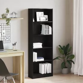 Könyvespolc Musta tammi 60 x 24 x 176 cm Faanyag